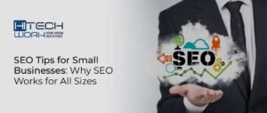 Infographic showing the top small business SEO tips including keyword research, on-page SEO, content creation, and local SEO strategies