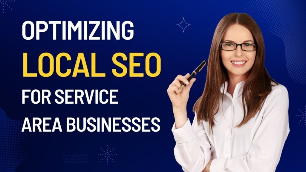 Local SEO optimization tips showing Google Business Profile, local keywords, and map rankings